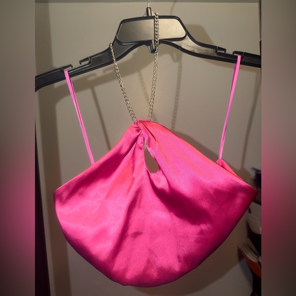 Fashion Nova Pink Satin Blouse